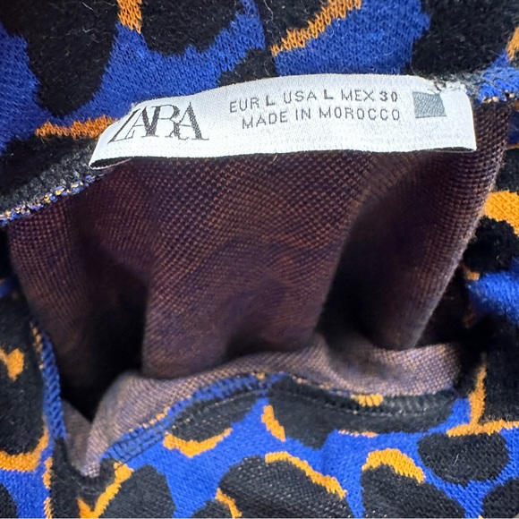 Zara Jacquard Patterned Sweater Cheetah Print Turtleneck - Picture 10 of 15